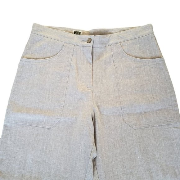 Tilley beige hemp trouser pants high rise straight leg relaxed fit sz 10 - Picture 3 of 8